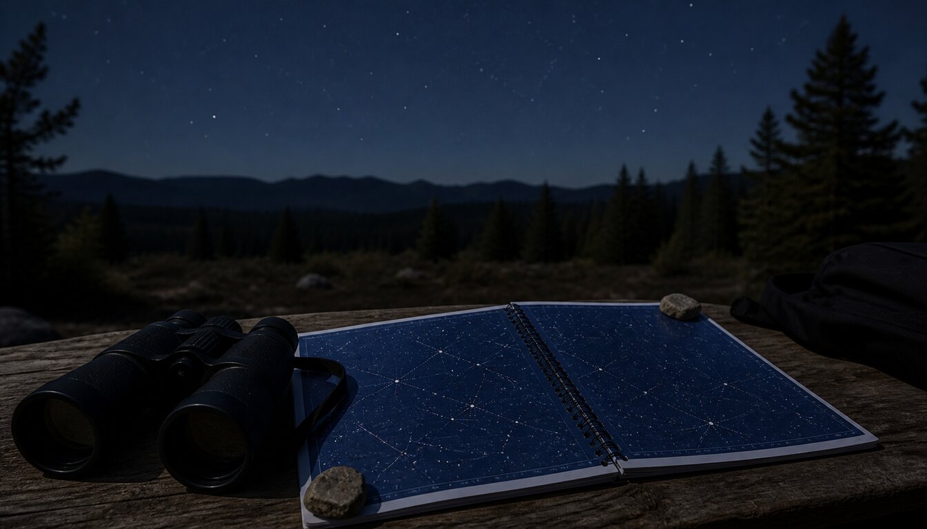 A restrained field illustration of Andromeda for an observing guide