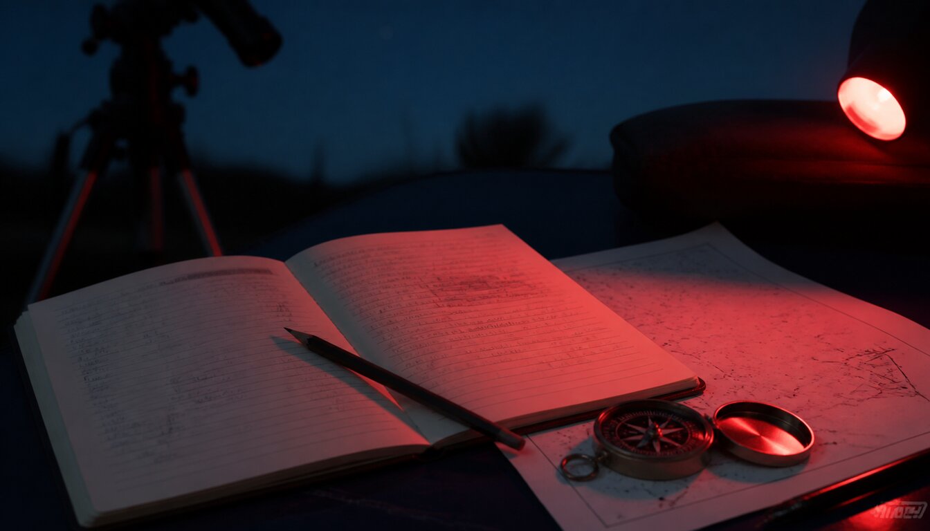 A practical sources field setup with notes and instruments