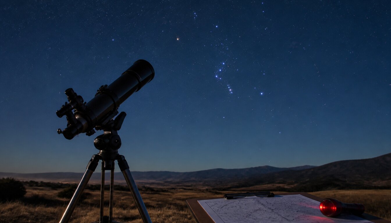 A restrained field illustration of Orion Nebula for an observing guide